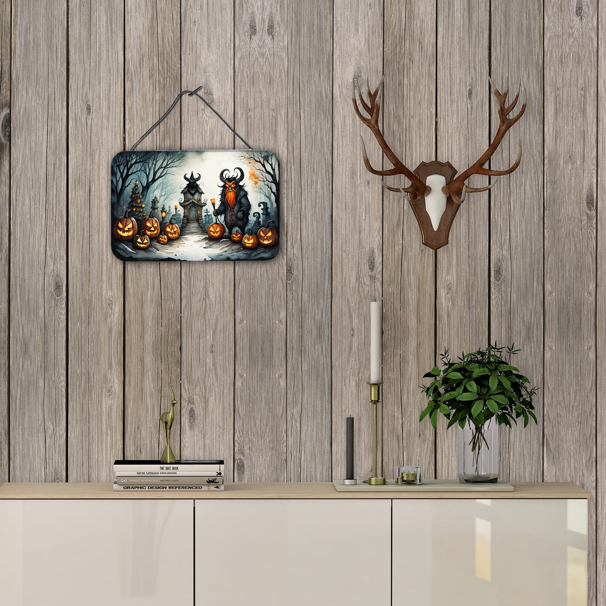 Krampus The Christmas Demon Spooky Halloween Wall or Door Hanging Prints