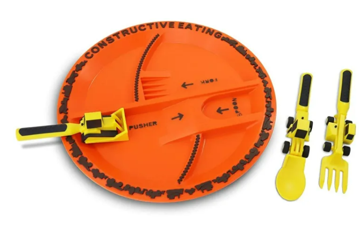 Kids’ Excavator Cutlery Set – Fun Construction-Themed Spoon & Utensil Set for Toddlers (With or Without Plate)