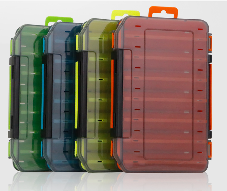 Double-Sided Fishing Tackle Box – 14-Compartment Lure & Bait Organizer