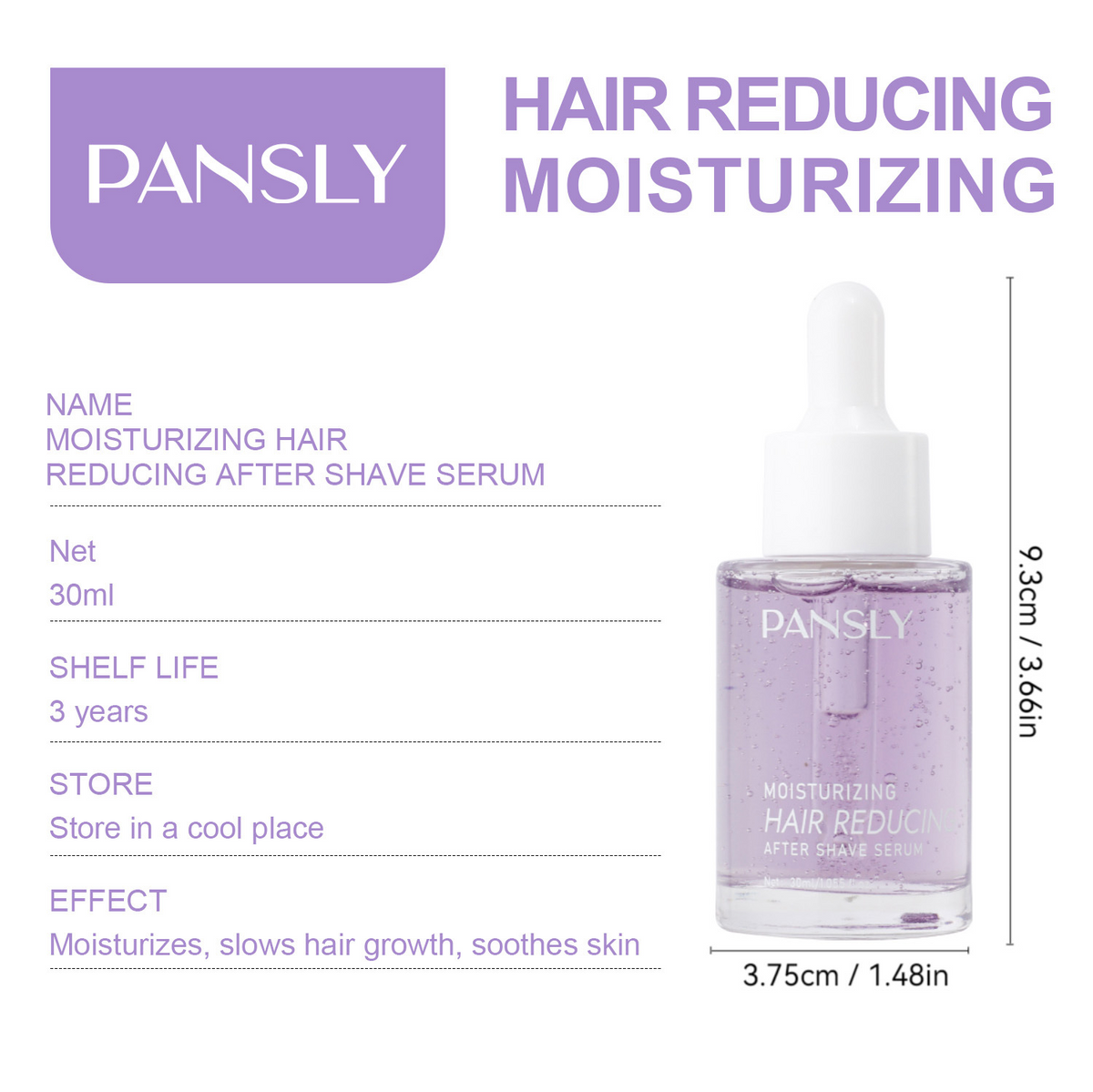 PANSLY 2-in-1 Hair Inhibitor & Eyelash Growth Serum – Gentle Hair Suppression & Lash Nourishing Formula | 30ml