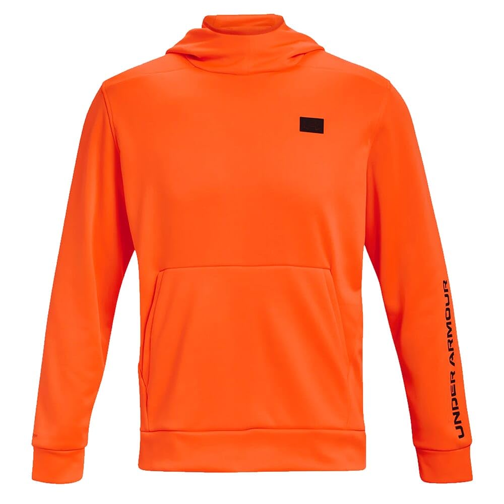 Under Armour Men’s Storm Camo Kangzip Hoodie – Water-Repellent Armour Fleece with Kangaroo Pocket | Blaze Orange/Black | XL