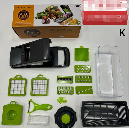 Multi-Function Vegetable Chopper & Food Slicer – Slice, Dice, Shred & Julienne with Built-In Storage Container
