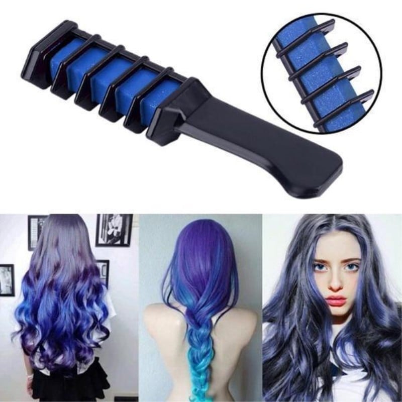 Mini Disposable Hair Color Chalk with Comb Brush – Temporary Hair Dye in 12 Vivid Colors | Sets in 60 Seconds | Washes Out Easily