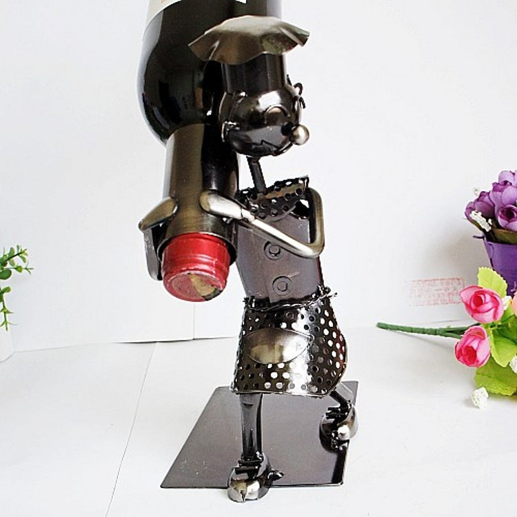 "Little Ghost Wine Rack - Collectible Iron Decor"