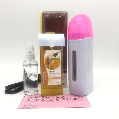 Portable Hair Removal Wax Machine – At-Home Depilatory Wax Kit with 100g Wax Strips | Pink & Blue | EU & US Plug