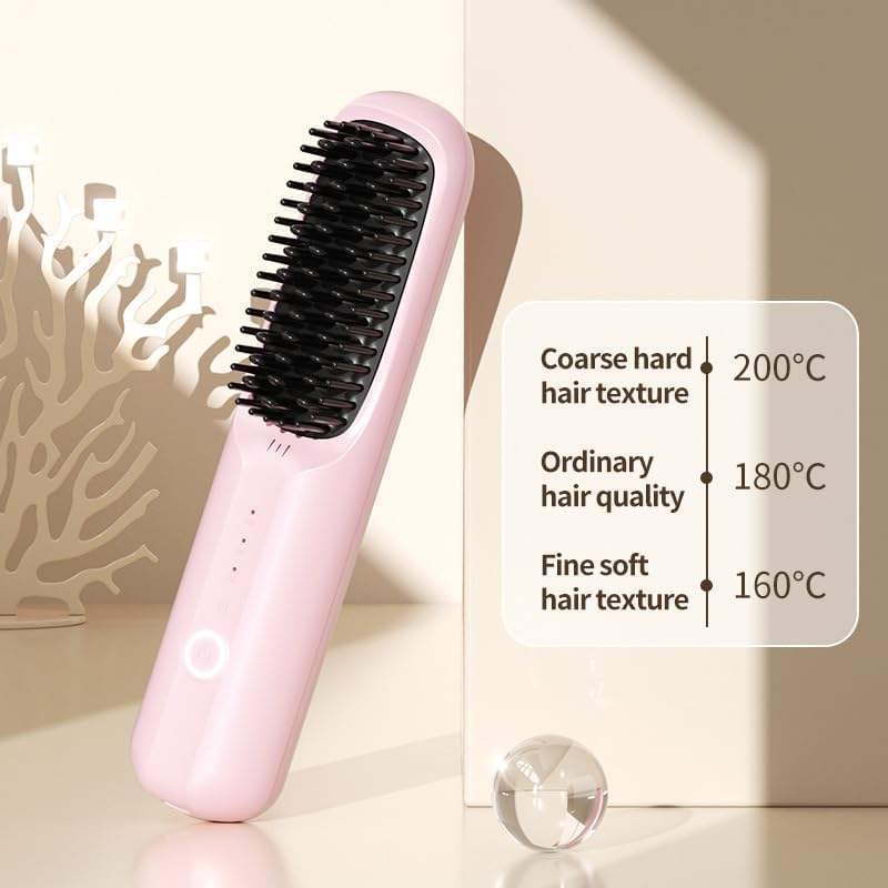 Ceramic Hair Straightening Comb – USB Rechargeable with LCD Display