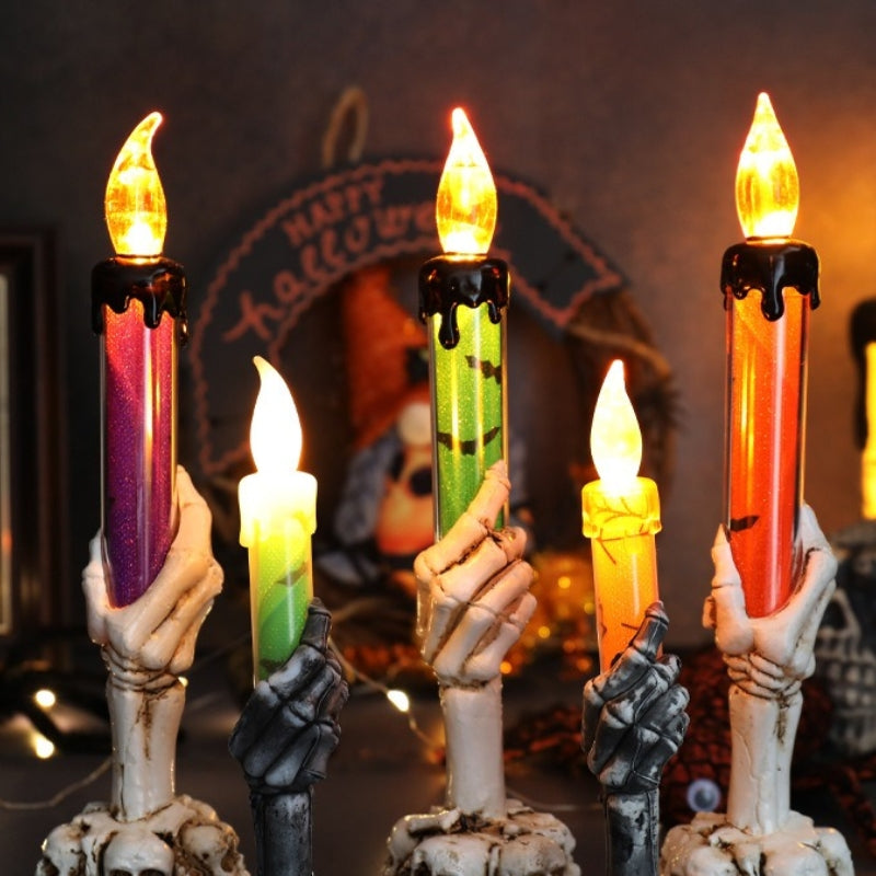 Skull Hand LED Candle Lamp – Gothic Decorative Night Light
