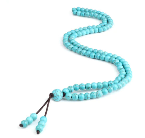 Natural Stone 108 Beaded Necklace – Malachite, Tiger’s Eye, Turquoise & More | Unisex | 150cm