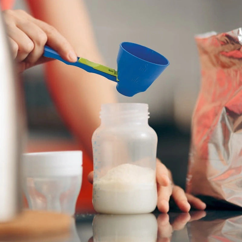 2-in-1 Measuring Spoon & Funnel – No-Spill Portioning Tool for Protein Powder, Spices, Coffee & More