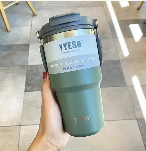 TYESO Vacuum Insulated Sports Thermos Flask – Stainless Steel Travel Mug, Leak-Proof, Hot & Cold (600ml / 750ml / 900ml)