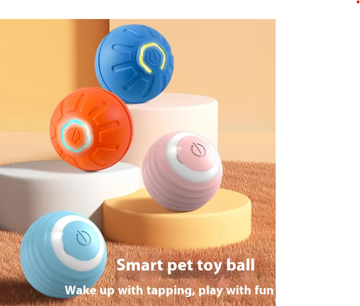 Interactive Smart Pet Toy Ball – USB Rechargeable Auto-Moving Bouncing & Rolling Ball for Dogs & Cats | 4 Colors | 42mm