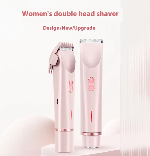 2-in-1 Electric Hair Trimmer & Razor – Wet/Dry Use, USB Rechargeable, Fully Washable (Pink)