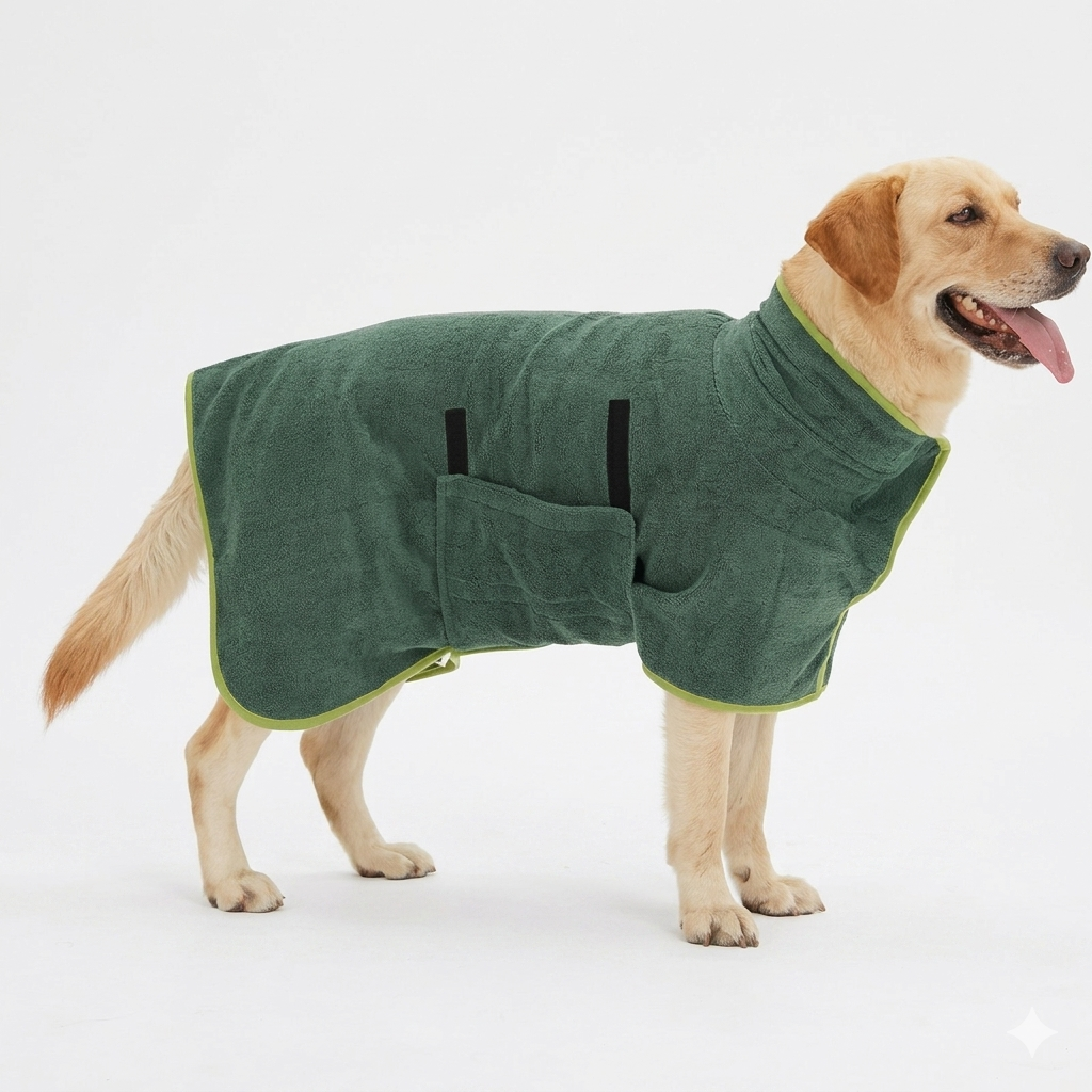 Pet Bathrobe Fast-Drying Towel – Microfiber Dog & Cat Bath Robe