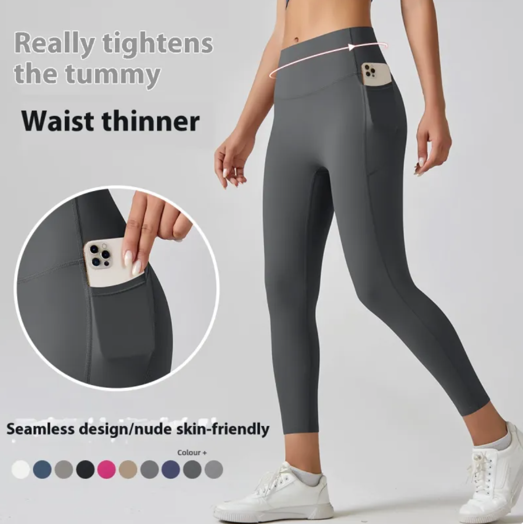 High-Waist Yoga & Fitness Pants – Sculpting Cropped Leggings for Women