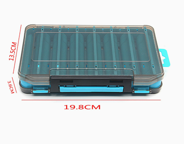 Double-Sided Fishing Tackle Box – 14-Compartment Lure & Bait Organizer