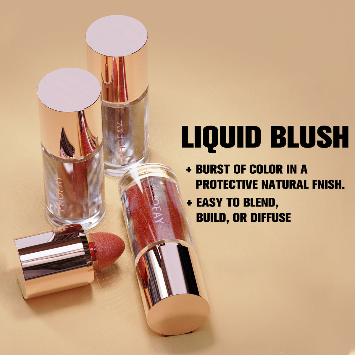PHOFAY Mousse Liquid Blush – Matte, Long-Lasting & Non-Greasy Cheek Blush | 4.8ml | 6 Shades
