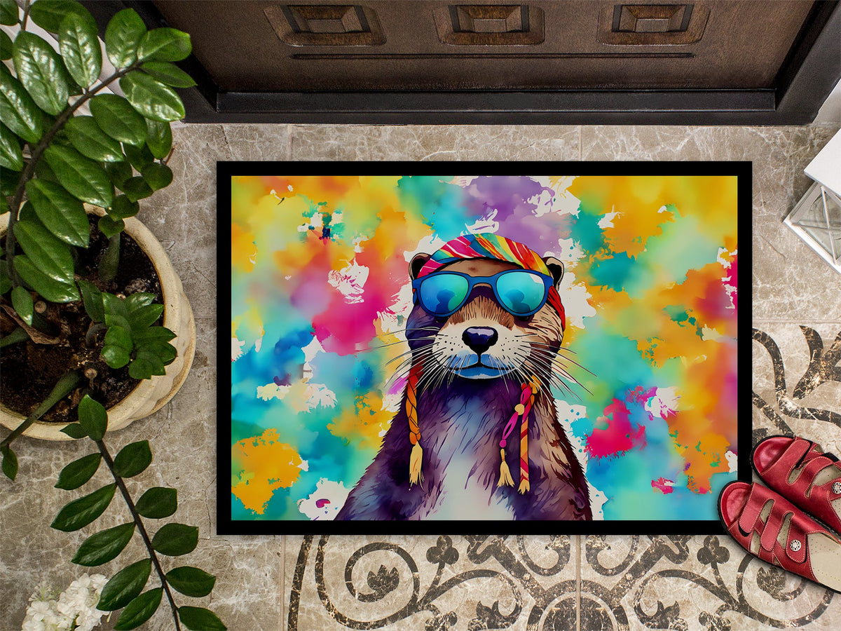 Hippie Otter Doormat – Breed-Specific Otter Art Indoor & Outdoor Welcome Mat | 18x27" | USA Made