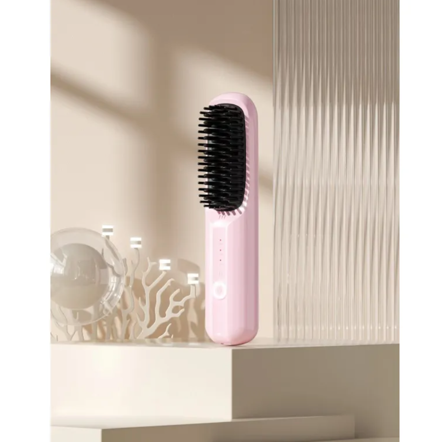Ceramic Hair Straightening Comb – USB Rechargeable with LCD Display