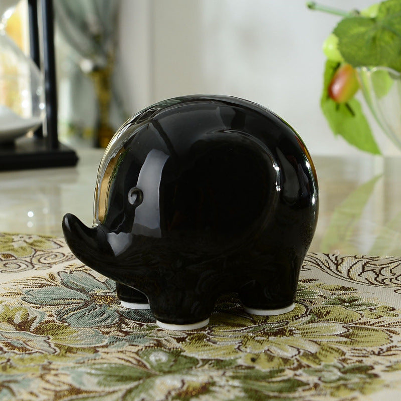 Creative Zakka Elephant Figurine - Ceramic Desk Decor
