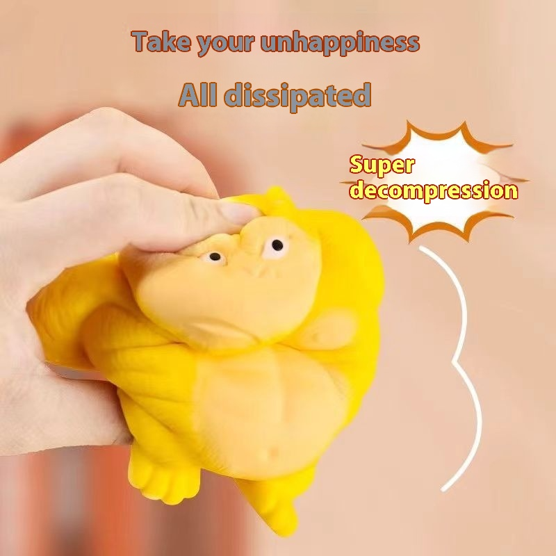 Squeezy Gorilla Stress Relief Toy – Slow Rebound PU Squishy Sensory Fidget Toy | Small & Large | Desk & On-the-Go