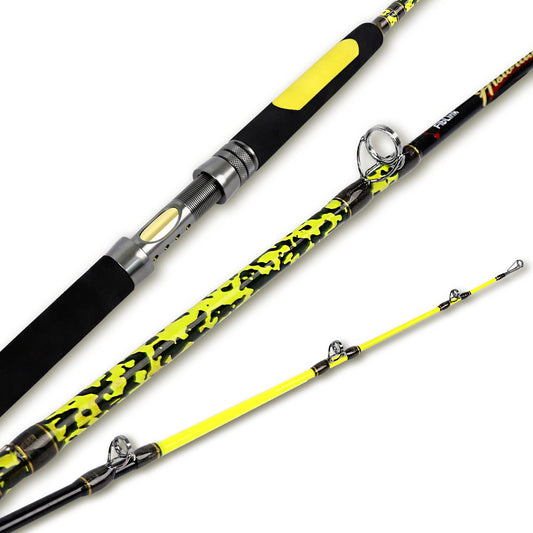 Fiblink Catfish Fishing Rod – Heavy-Duty Carbon Fiber & Fiberglass Catfishing Pole | 1 or 2 Piece | 6’6”–10’ | Cast & Spinning