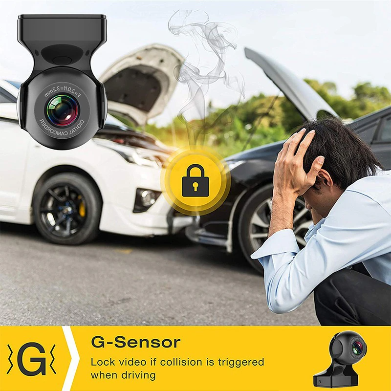 170° WiFi Dash Cam – HD 1080P Car DVR with G-Sensor, Night Vision & Loop Recording