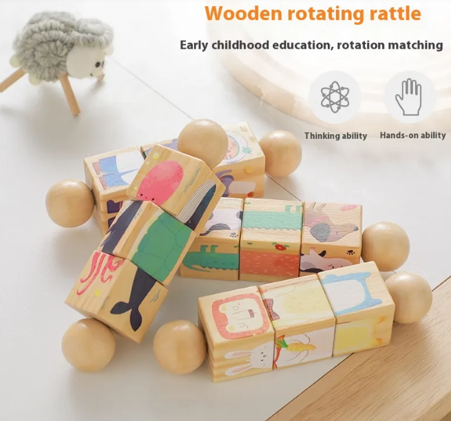 Kids’ Wooden Animal Handbell Puzzle – 3-in-1 Music, Puzzle & Animal Learning Toy for Toddlers (Bear / Whale / Lion / Fox)