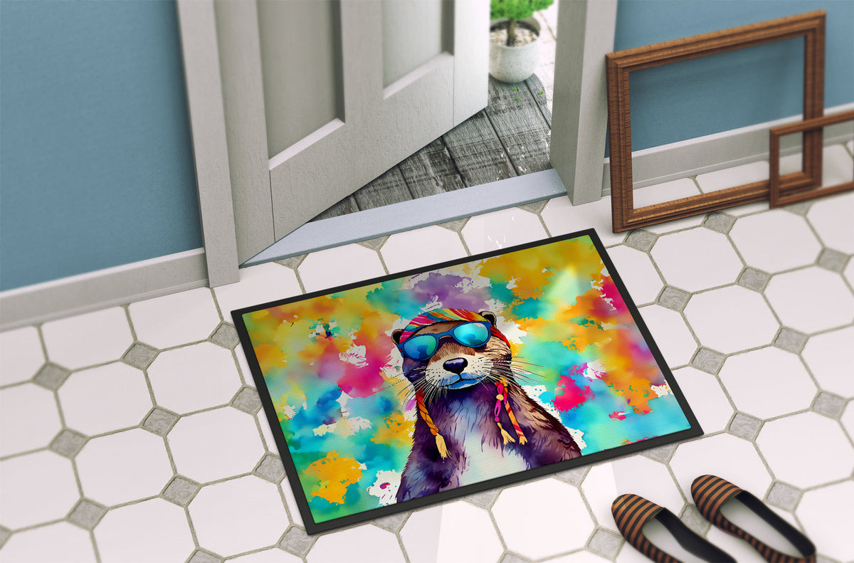 Hippie Otter Doormat – Breed-Specific Otter Art Indoor & Outdoor Welcome Mat | 18x27" | USA Made