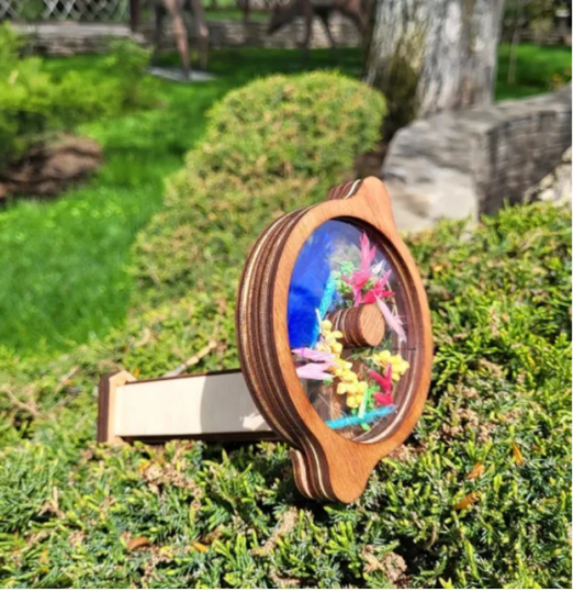 DIY Wooden Rotating Kaleidoscope Kit – Build Your Own Kaleidoscope | Creative Craft & STEM Toy for Kids & Adults