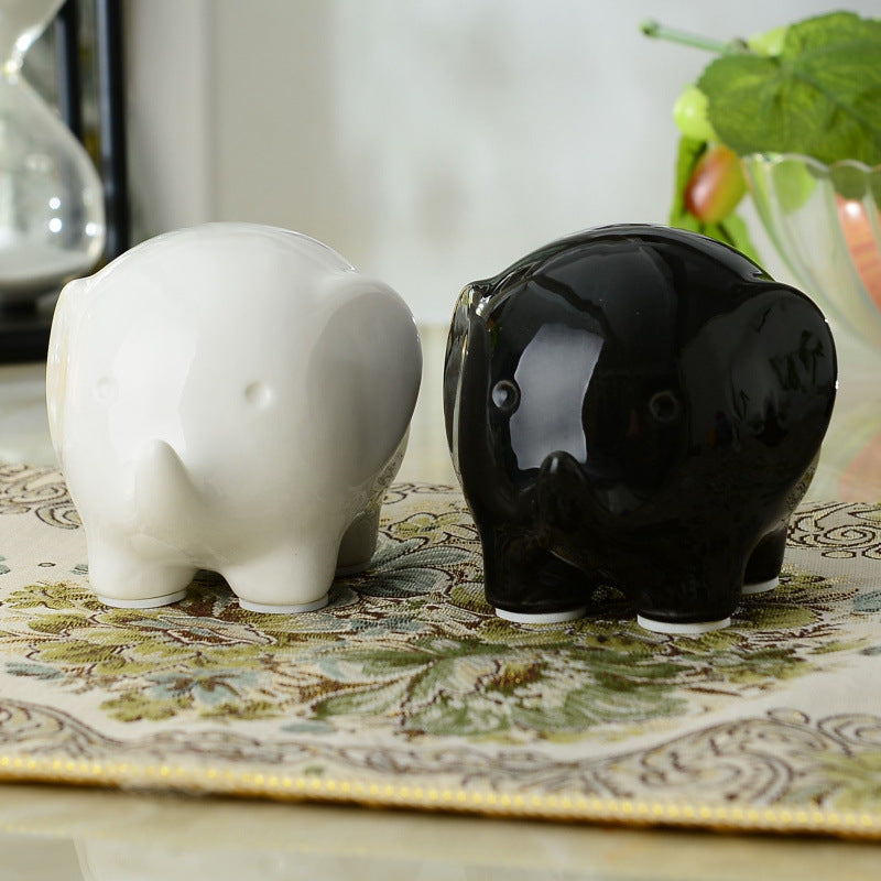 Creative Zakka Elephant Figurine - Ceramic Desk Decor