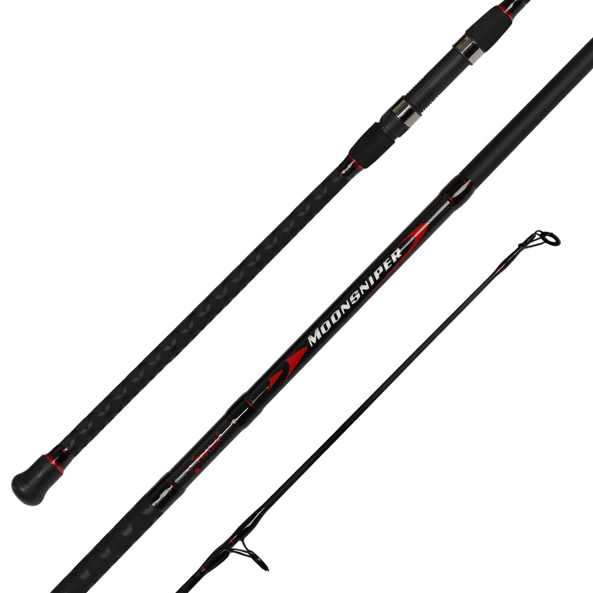 Fiblink Surf Spinning Rod – 3-Piece Graphite Carbon Fiber Travel Surf Rod | 12 Feet | Stainless Steel Ceramic Guides
