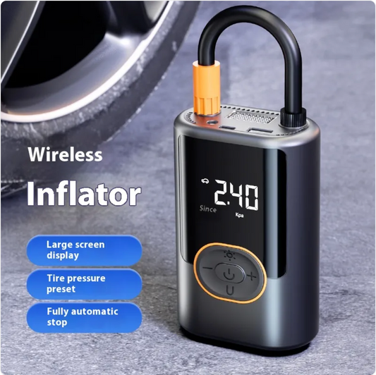 100W High-Pressure Car Tire Inflator – Portable Wireless & Dual-Power Air Pump