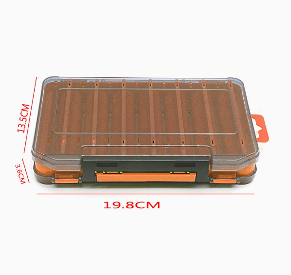 Double-Sided Fishing Tackle Box – 14-Compartment Lure & Bait Organizer
