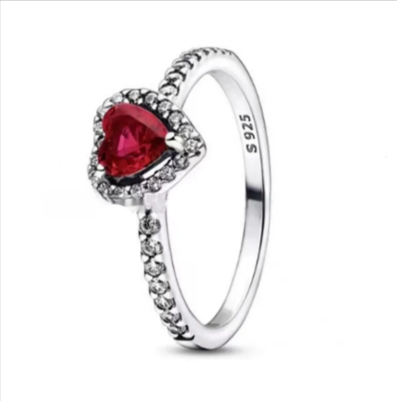 925 Sterling Silver Heart Ring – Korean Style Geometric Heart Ring for Women | 8 Styles & Multiple Sizes