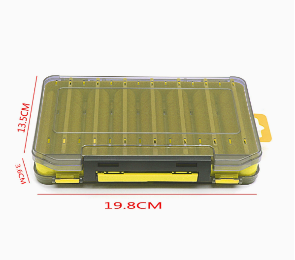 Double-Sided Fishing Tackle Box – 14-Compartment Lure & Bait Organizer