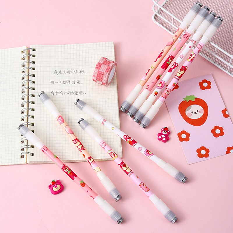 Cute Cartoon LED Spinning Gel Pen – Luminous Rotating Novelty Pen