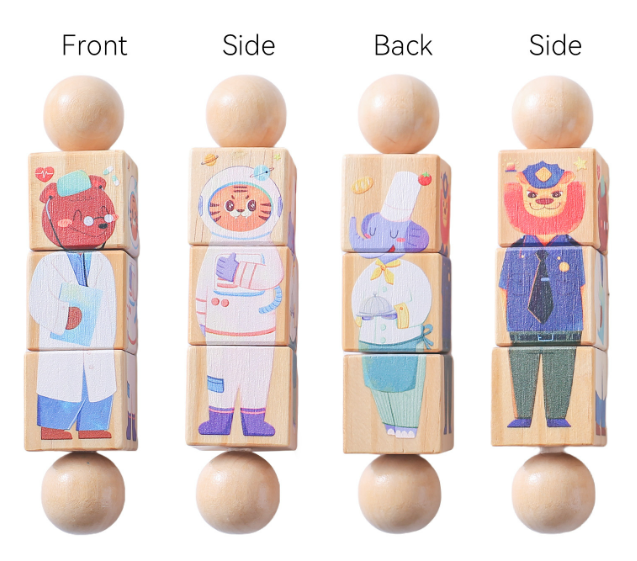 Kids’ Wooden Animal Handbell Puzzle – 3-in-1 Music, Puzzle & Animal Learning Toy for Toddlers (Bear / Whale / Lion / Fox)