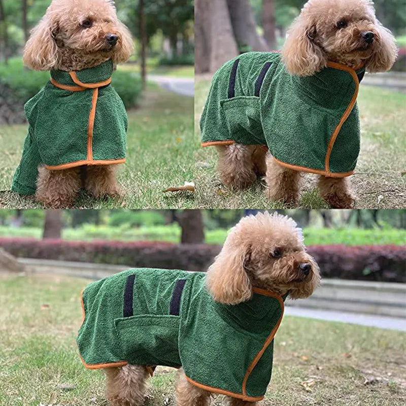 Pet Bathrobe Fast-Drying Towel – Microfiber Dog & Cat Bath Robe