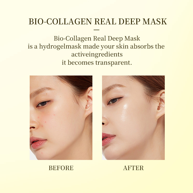 Bio-Collagen Real Deep Mask – Intense Hydration, Anti-Aging & Skin Firming Face Mask | 28ml | 4-Pack