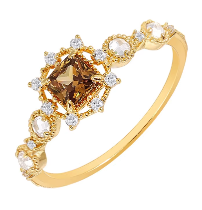 S925 Sterling Silver Gold Plated Natural Garnet Ring – Marquise Cut Gemstone Ring for Women | US Sizes 5–8