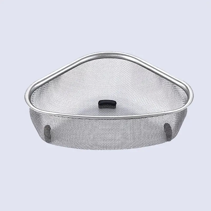 Triangular Stainless Steel Sink Strainer Basket – Standing or Hanging
