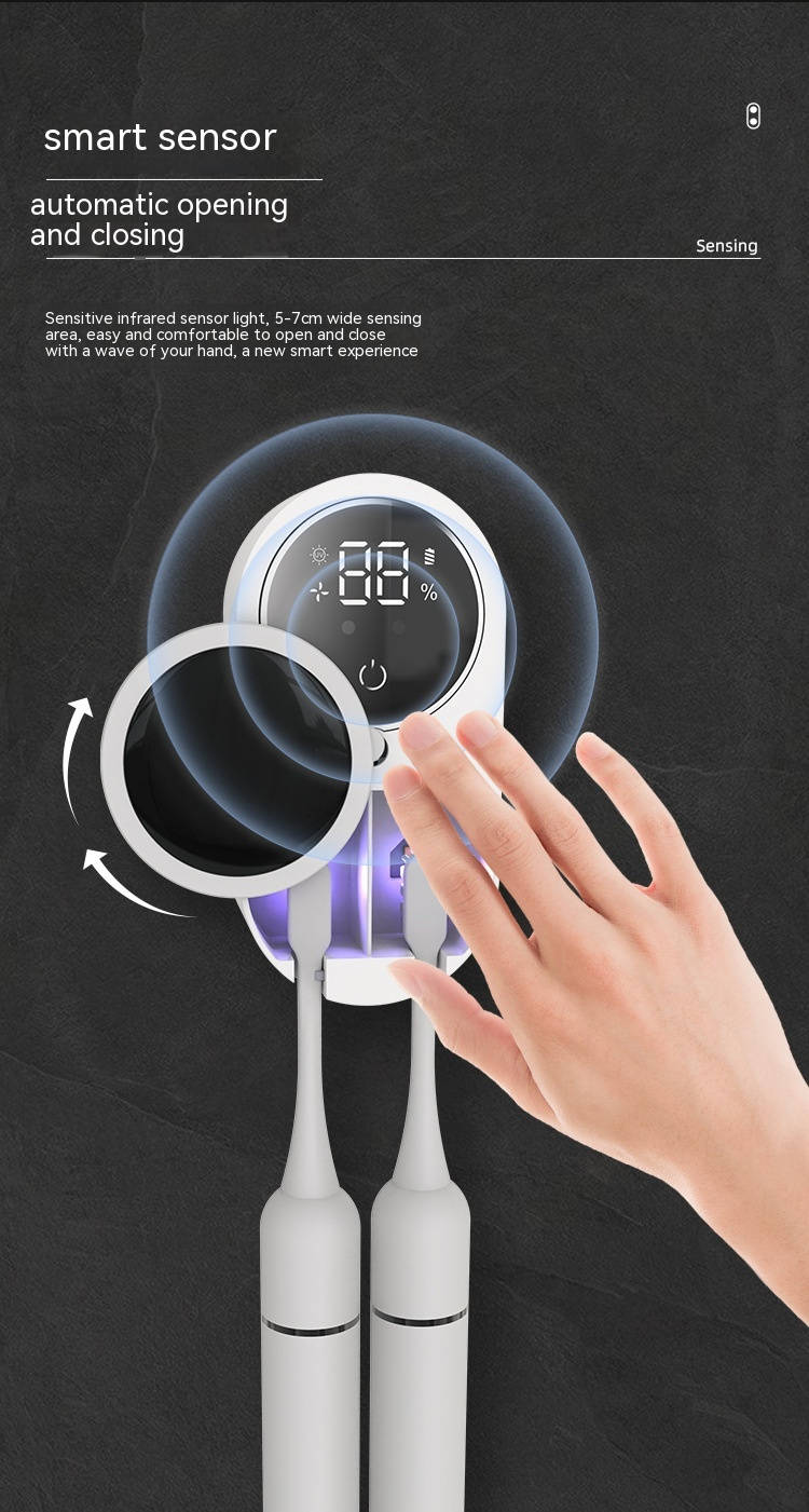 UV-C Toothbrush Sanitizer & Holder – Kills 99.9% of Bacteria with UV Light
