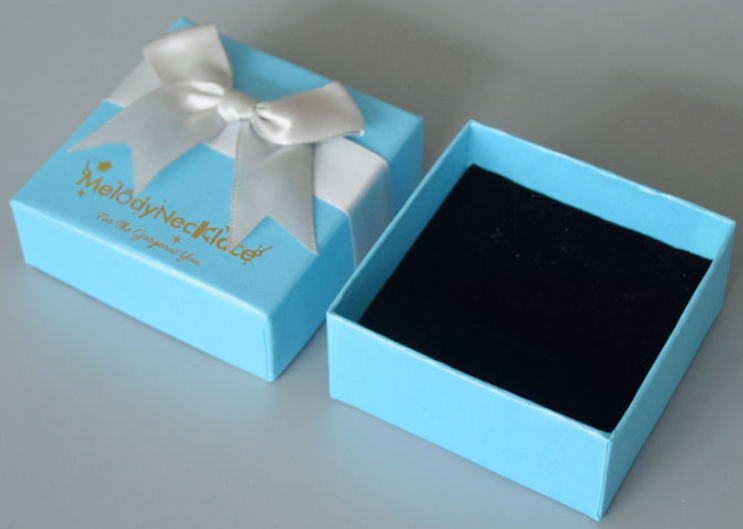 Bowknot Ribbon Jewelry Gift Box – Elegant Paper Gift Box for Rings, Pendants & Bracelets | Gray | Ring, Pendant & Bracelet Box