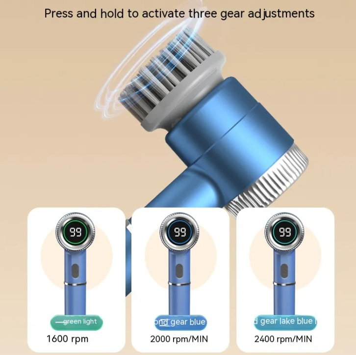 Electric Dish Scrubber Brush – Wireless Rechargeable Kitchen Cleaning Brush