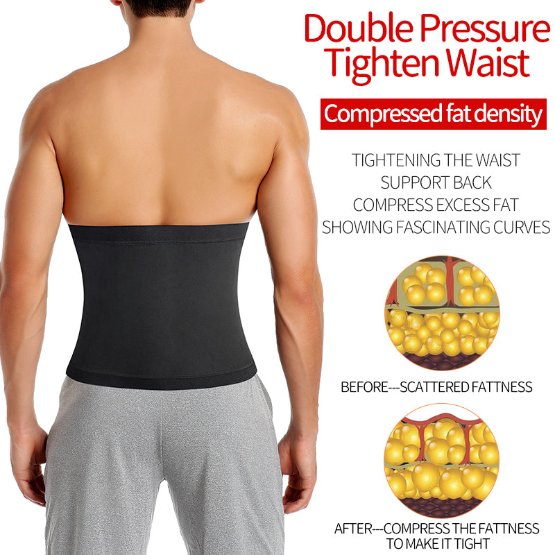 Men’s Sauna Body Shaper Waist Trainer – Thermogenic Sweat Belt for Abdomen Slimming | S–5XL | Black