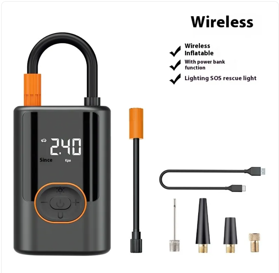 100W High-Pressure Car Tire Inflator – Portable Wireless & Dual-Power Air Pump