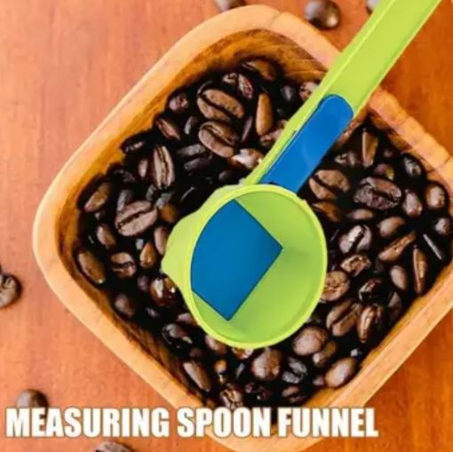 2-in-1 Measuring Spoon & Funnel – No-Spill Portioning Tool for Protein Powder, Spices, Coffee & More
