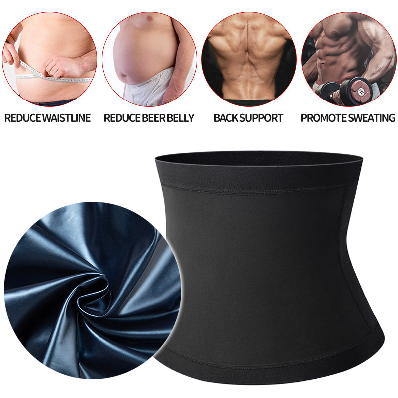 Men’s Sauna Body Shaper Waist Trainer – Thermogenic Sweat Belt for Abdomen Slimming | S–5XL | Black
