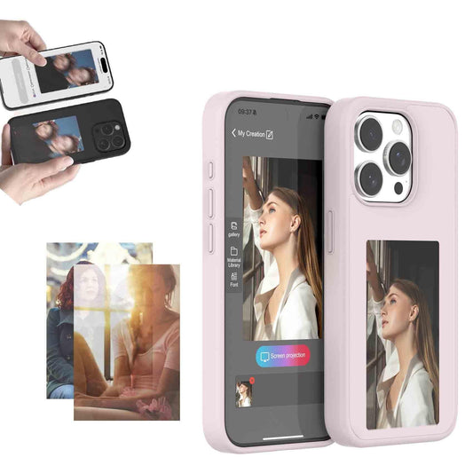 Oucift Snapframe E-Ink Phone Case Eink Phone Case 2024 New Smart NFC E-Ink Phone Case Classic Color Smart Photo Rear Projection DIY Phone Case NFC Function Smart Phone Cases(Color:PinkSize:13)