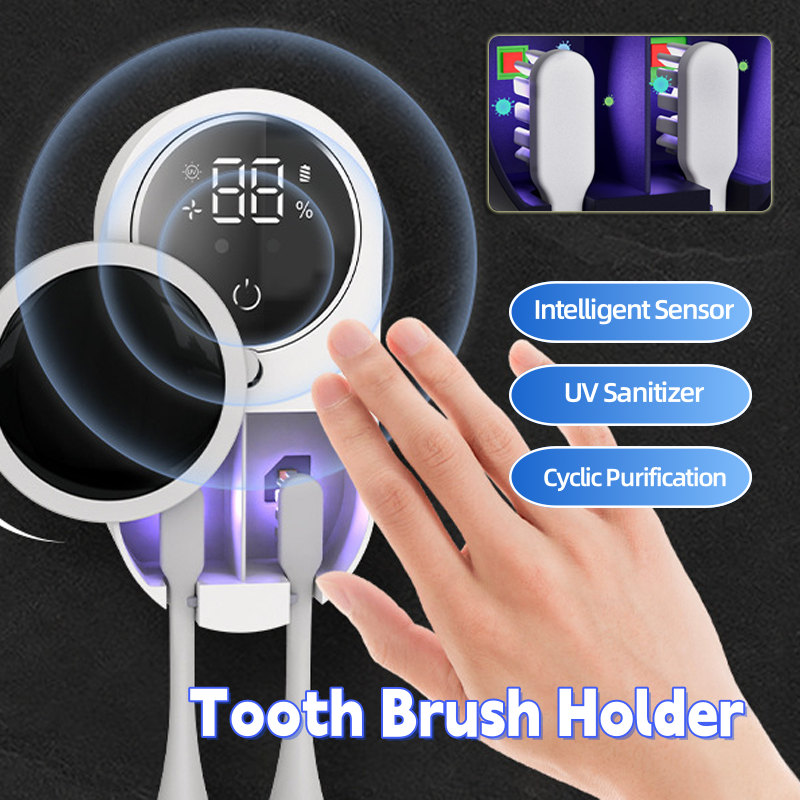 UV-C Toothbrush Sanitizer & Holder – Kills 99.9% of Bacteria with UV Light